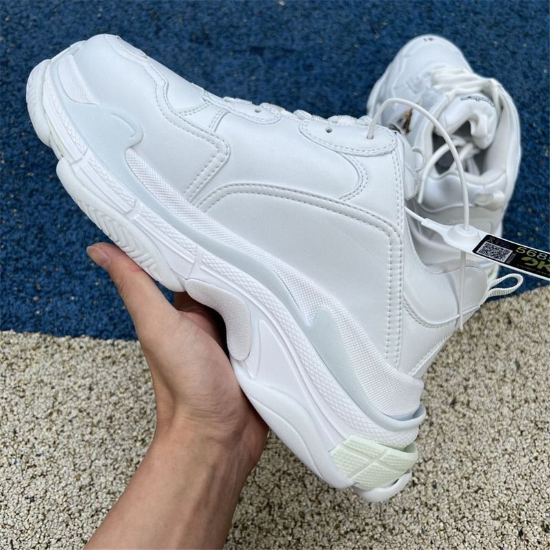 Ba*len*cia*ga triple s x g*u*i tiger print sneaker in white