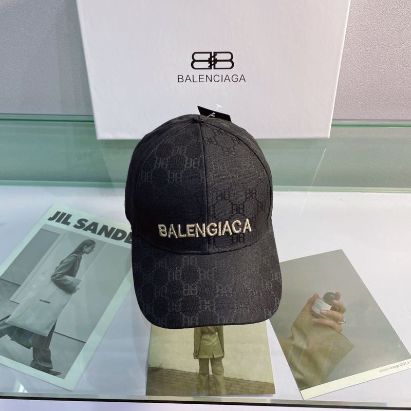 Ba*len*cia*ga logo baseball cap in black