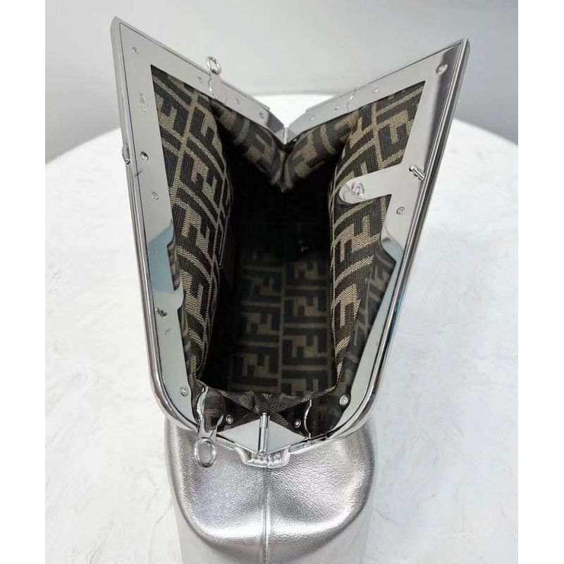 F**di first small silver leather bag