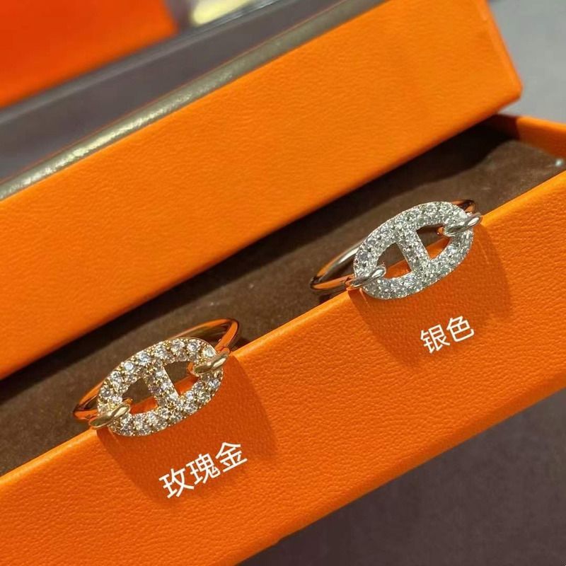 H**mes rose gold/ silve rings