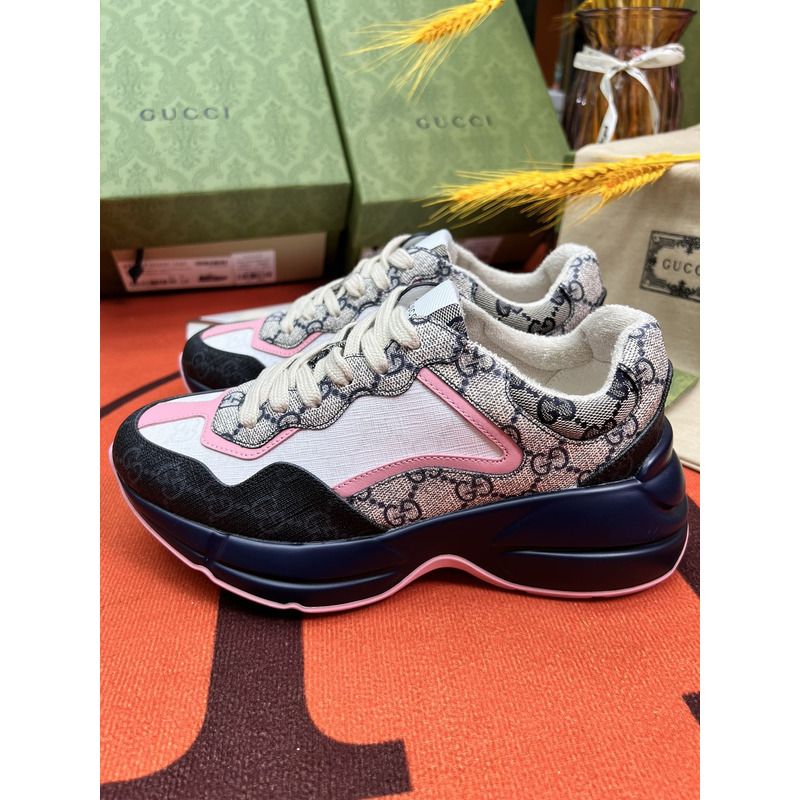 G*u*i rhyton gg-monogram leather-trim canvas trainers