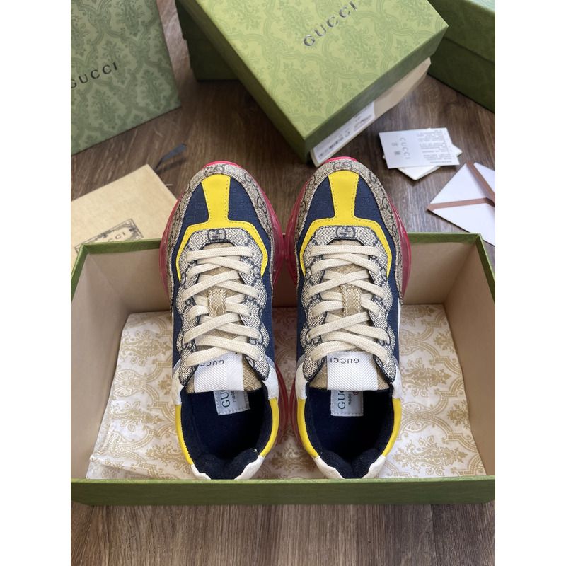 g*u*i g*u*i rhyton gg-S*p*e canvas trainers beige/blue