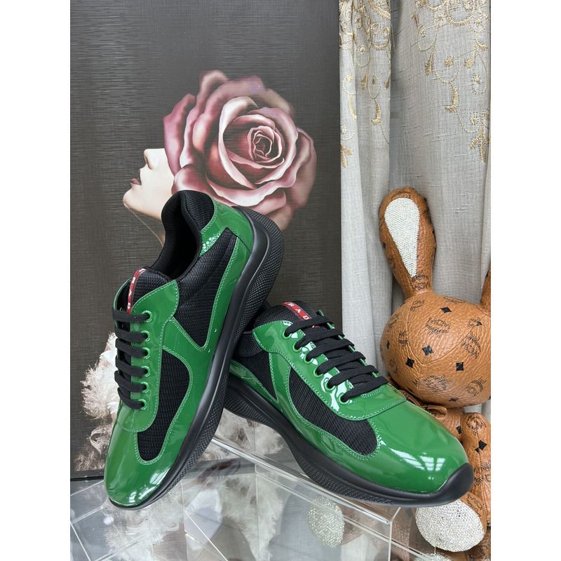 Mens Americas Cup Patent Leather Patchwork Sneakers In Multicolour