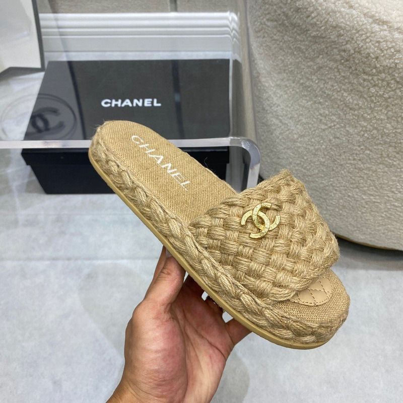 Ch*el womens slide sandals