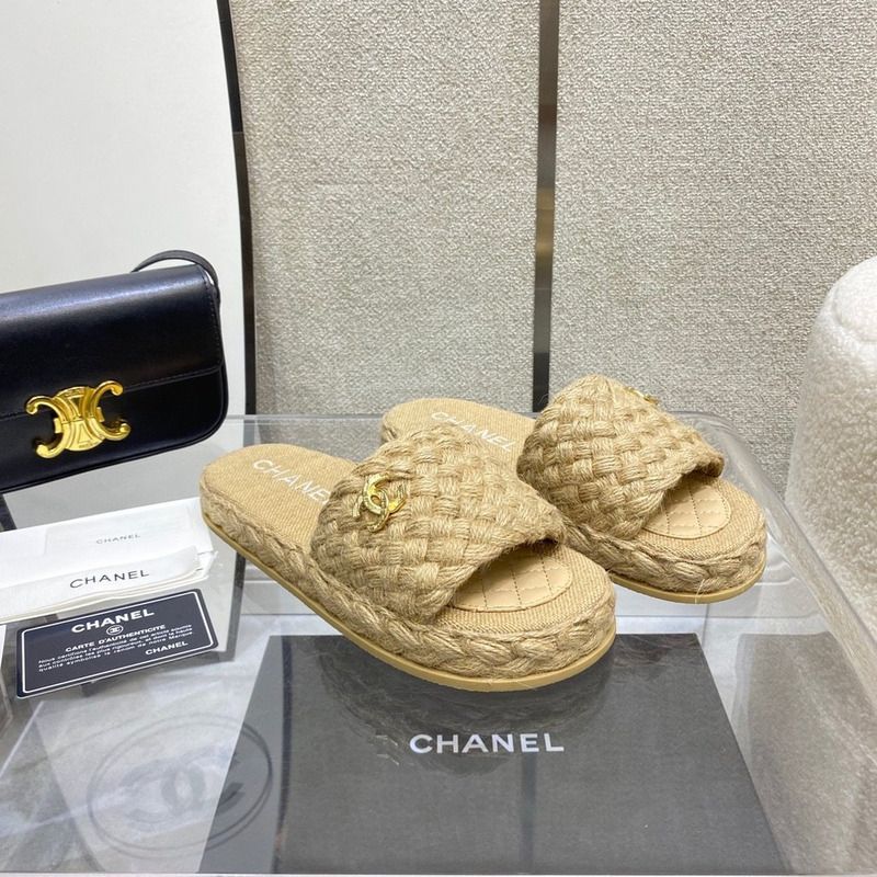 Ch*el womens slide sandals