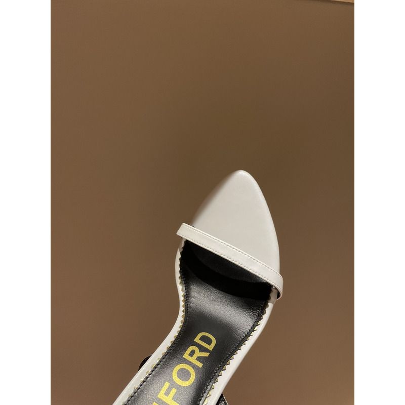 Tom Ford White PADLOCK SANDALS