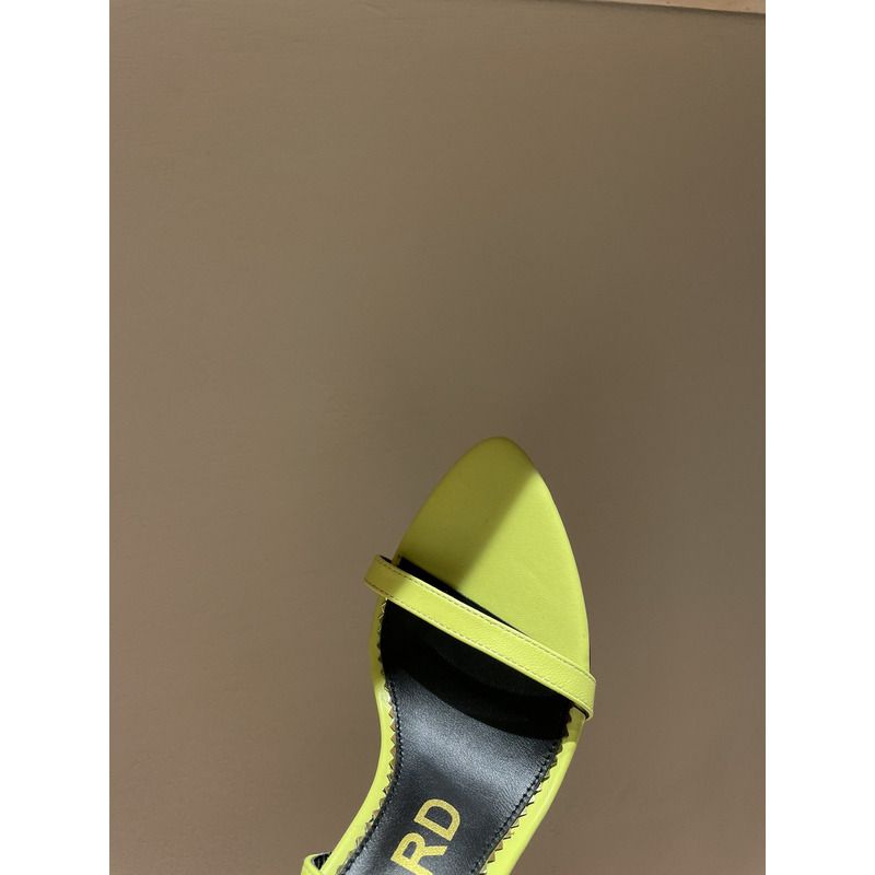 TOM FORD  PADLOCK POINTY NAKED SANDAL IN ACID YELLOW