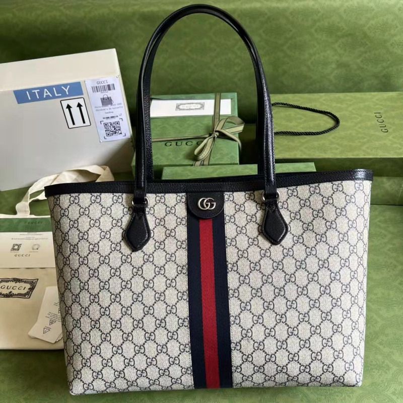 G*u*i ophidia medium gg tote bag dark blue