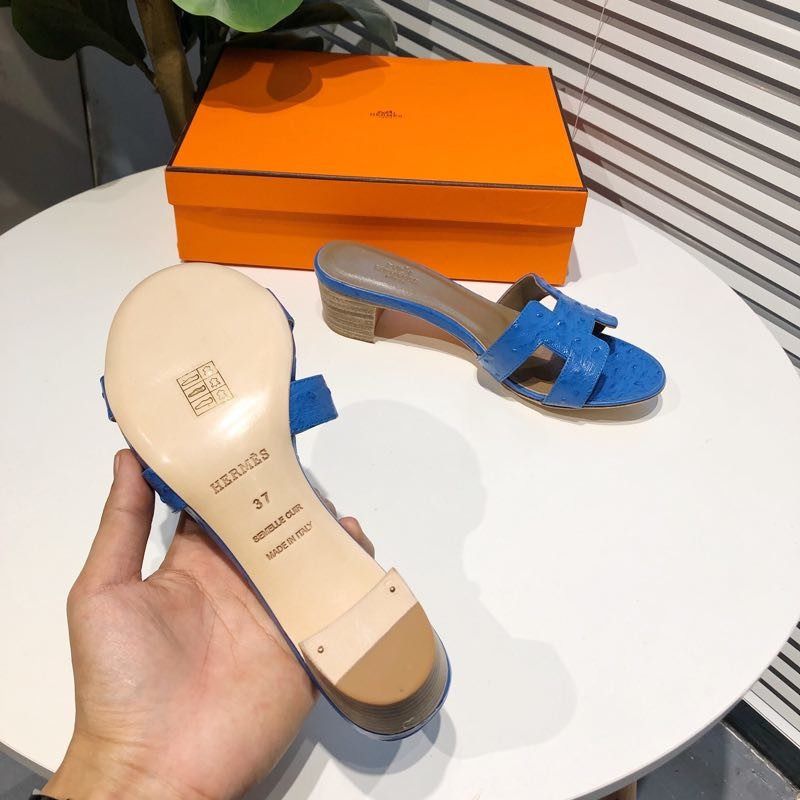 H**mes oasis sandals in blue