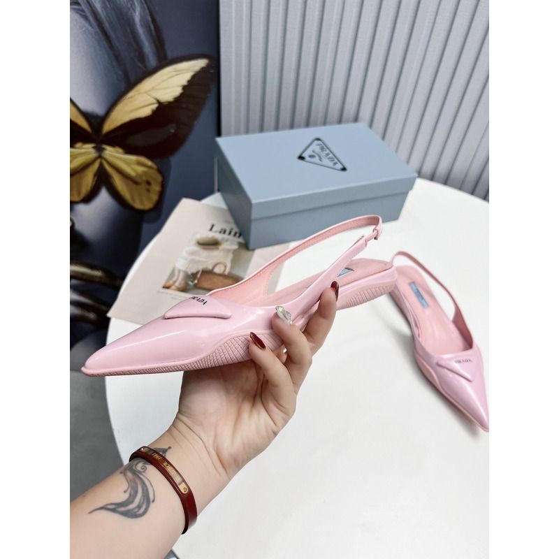 Pra*a leather flat sandals pink