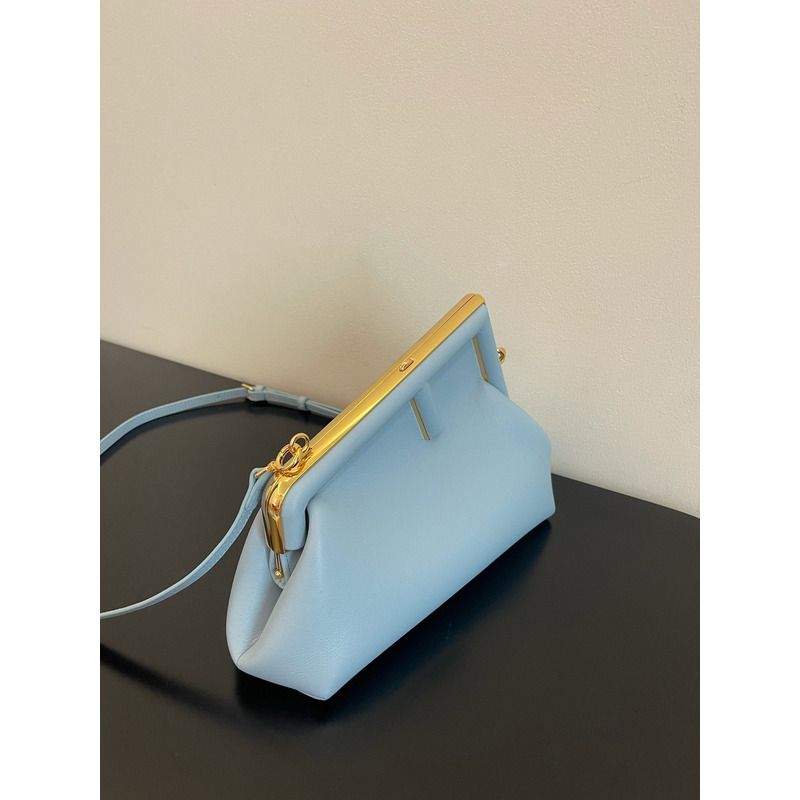 F**di first small light blue leather bag