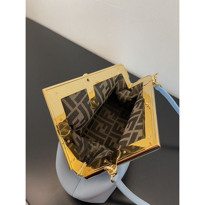 F**di first small light blue leather bag