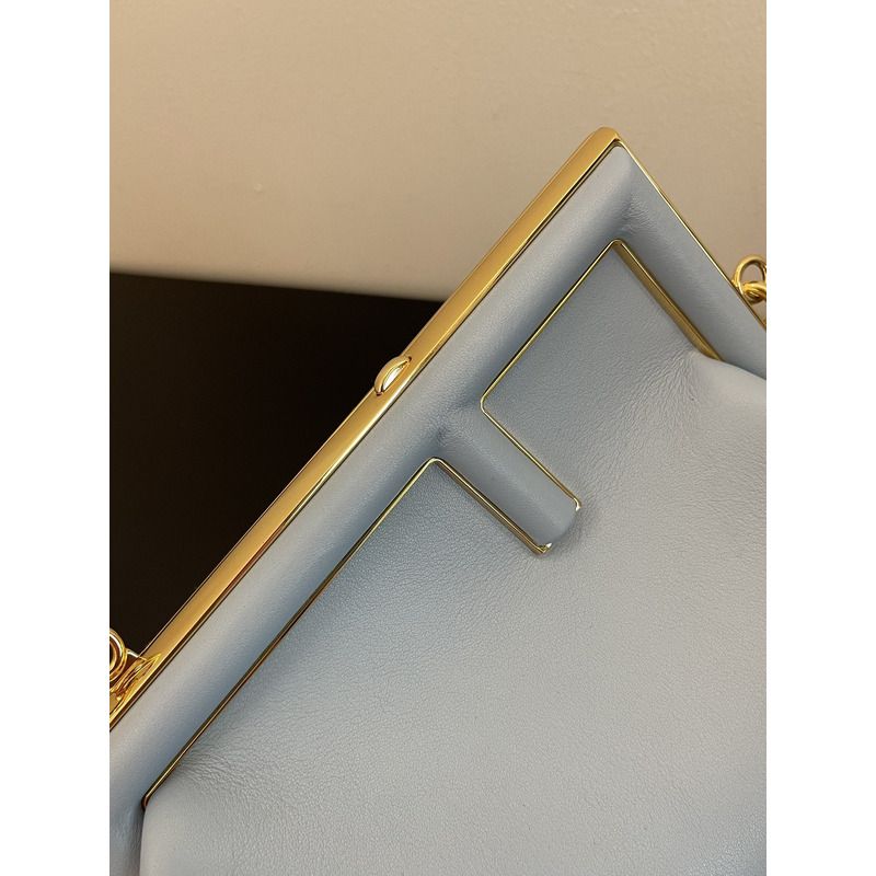 F**di first small light blue leather bag