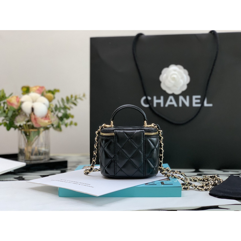 Ch*el box bag mini tote bags black