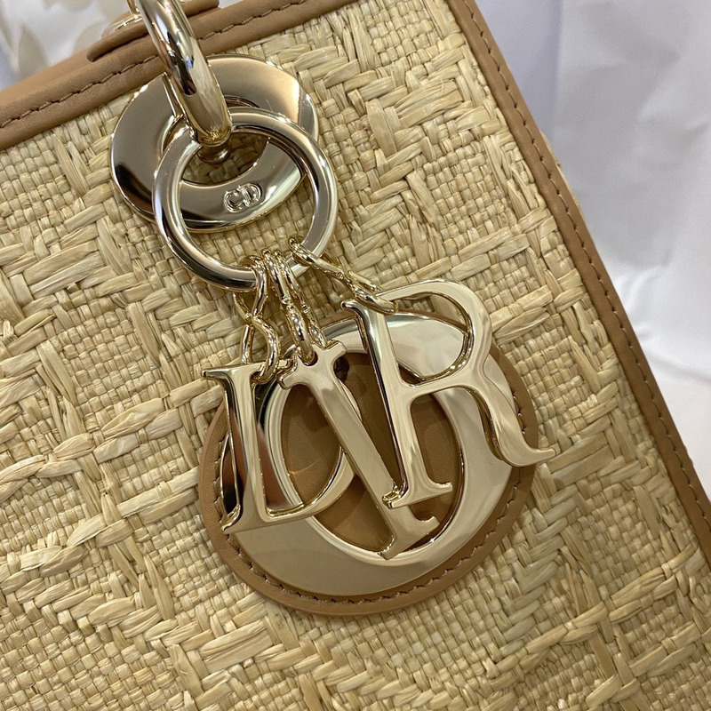 D*or medium lady D*or bag raffia cannage  24 x 20 x 11