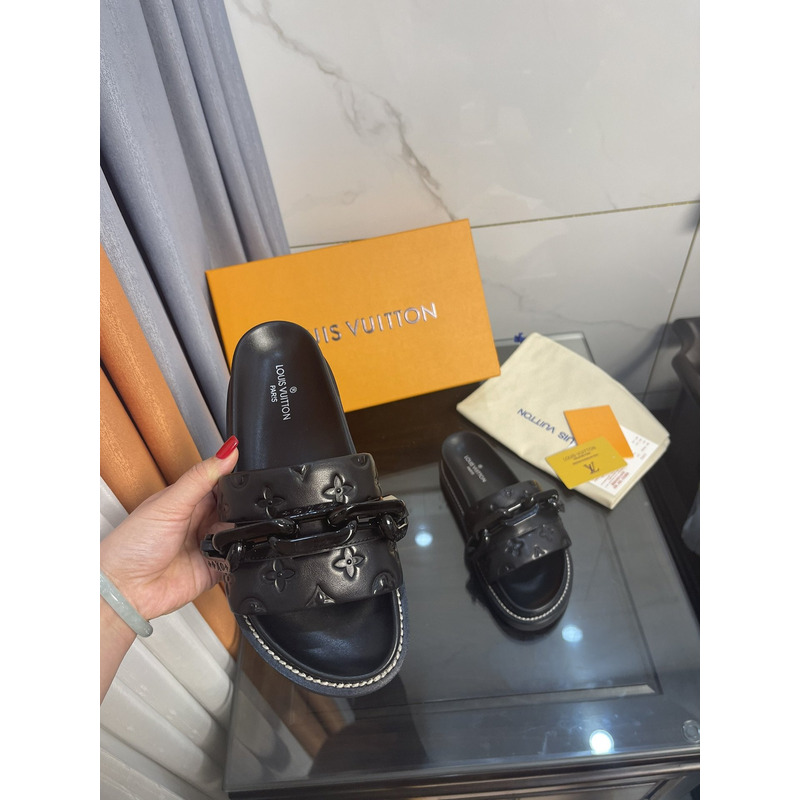 l**is V*t*n sunset flat comfort mule sapphire black