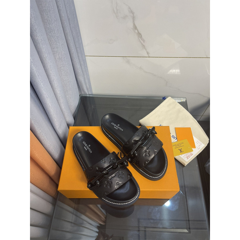 l**is V*t*n sunset flat comfort mule sapphire black