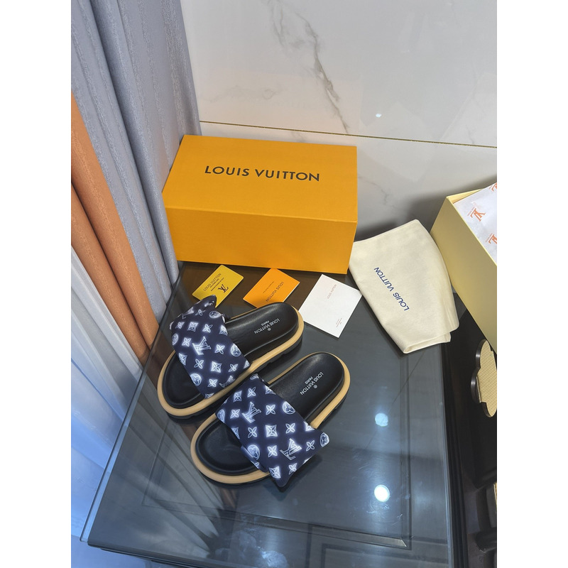 LV  Pool Pillow Comfort Mule Blue
