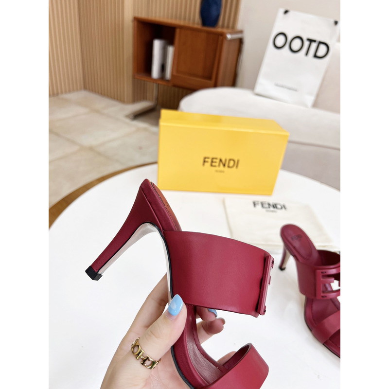 F**di baguette leather slides mulberry