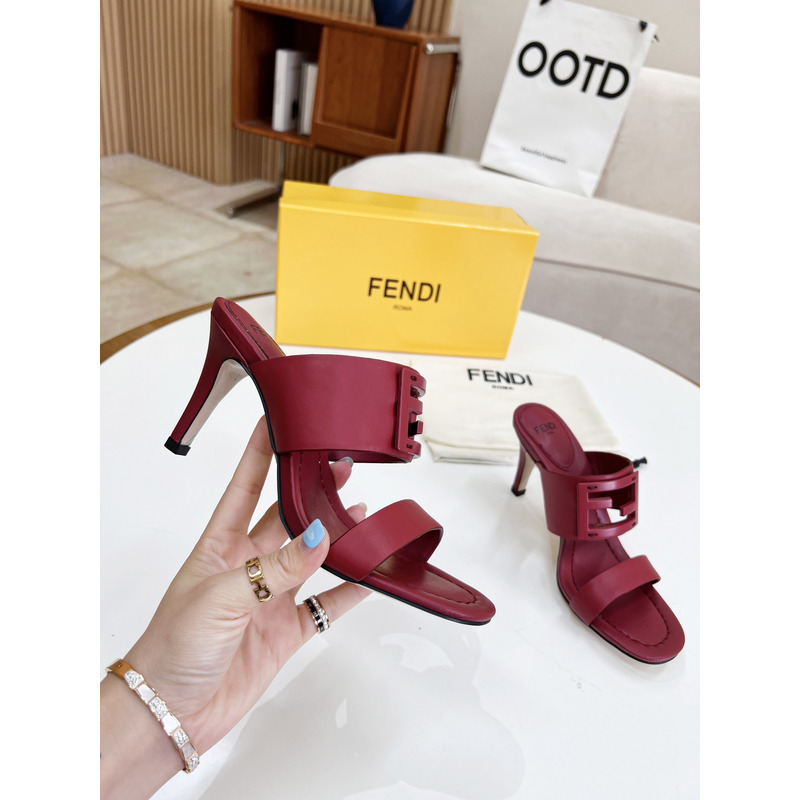 F**di baguette leather slides mulberry