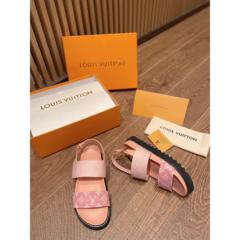 Lv Paseo Comfort Flat Sandals Pink
