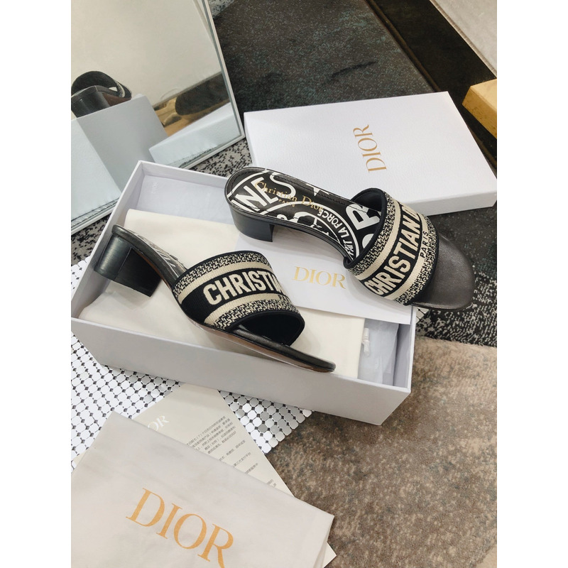 D*or jacquard embroidered sandals