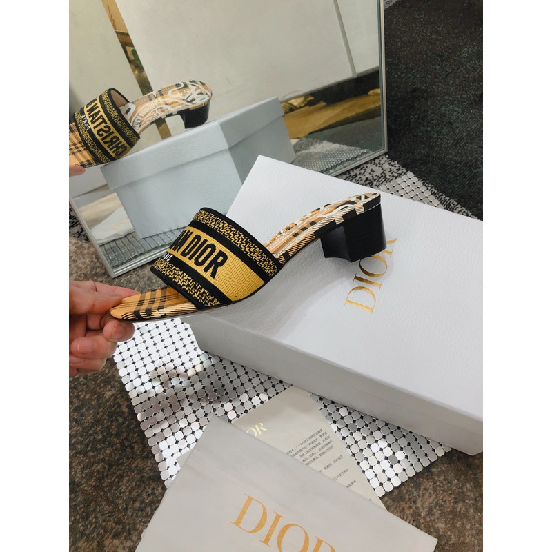 D*or jacquard embroidered sandals
