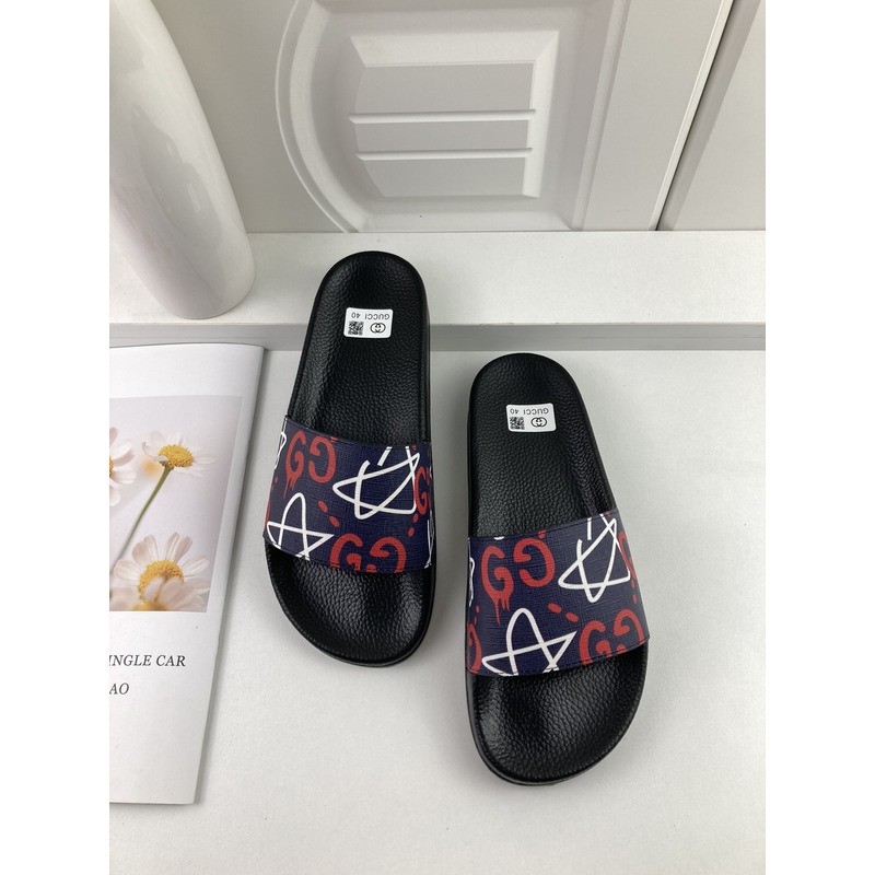 G*u*i leather ghost slide sandal