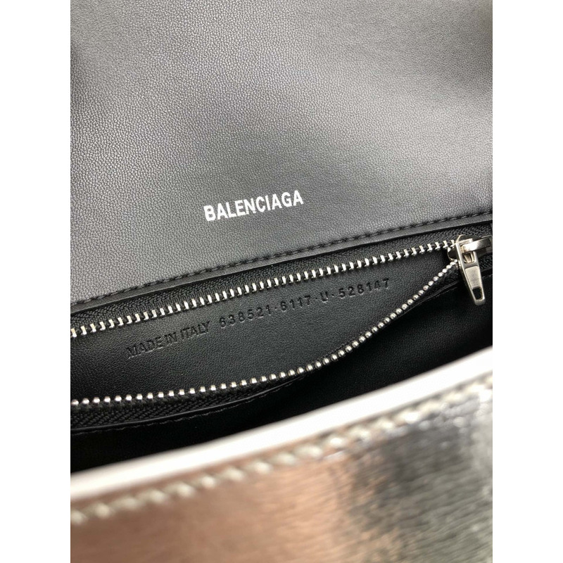 Ba*len*cia*ga hourglass bag water ripple silver