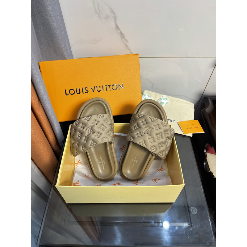 l**is V*t*n pool pillow comfort mules khaki green