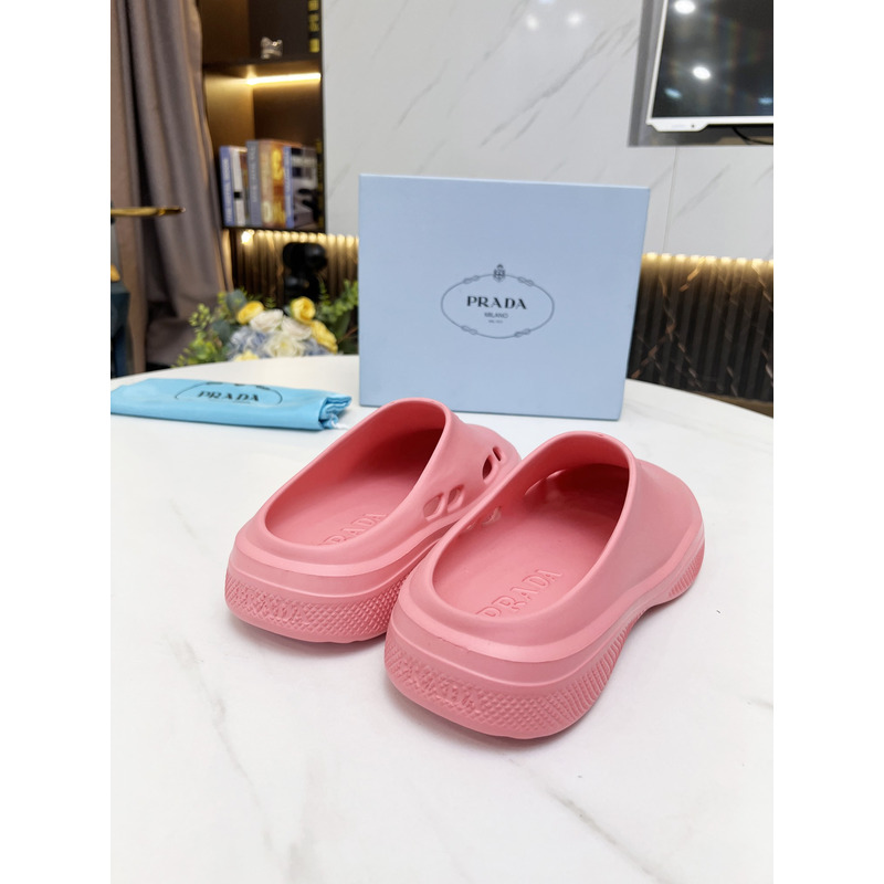 Pra*a foam rubber mules slides pink