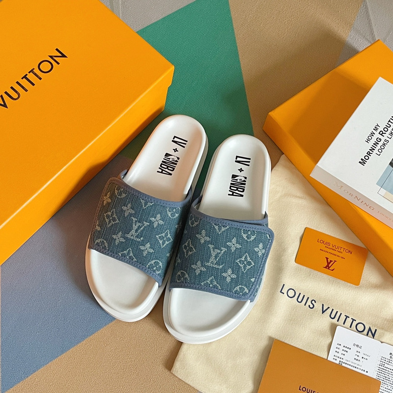 l**is V*t*n x nba monogram mules blue/white