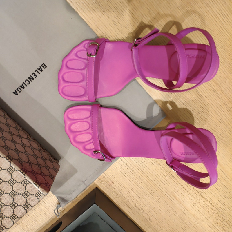 Ba*len*cia*ga fetish 80mm sandal pink