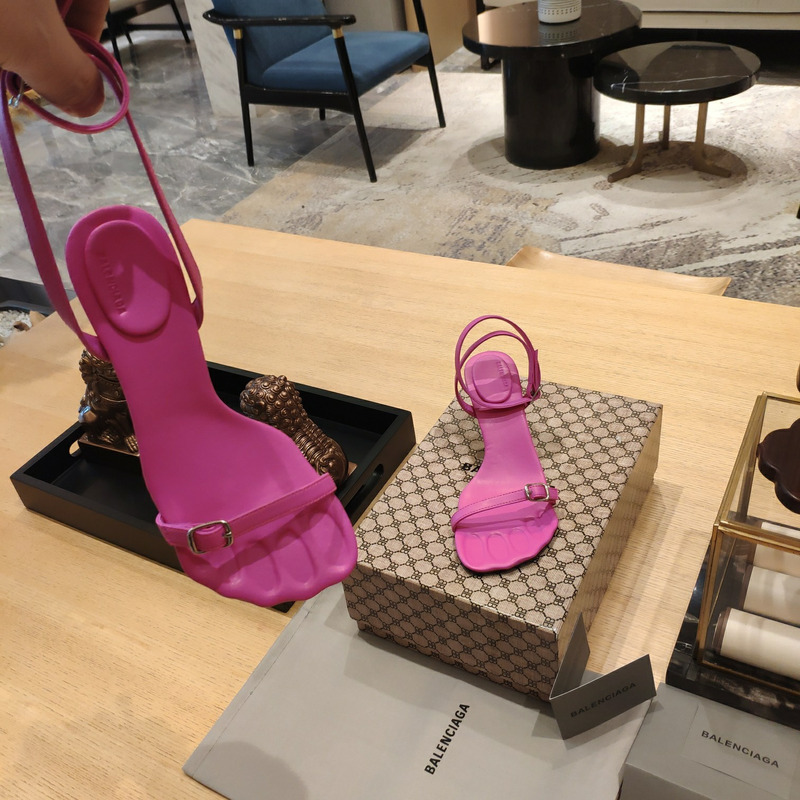 Ba*len*cia*ga fetish 80mm sandal pink