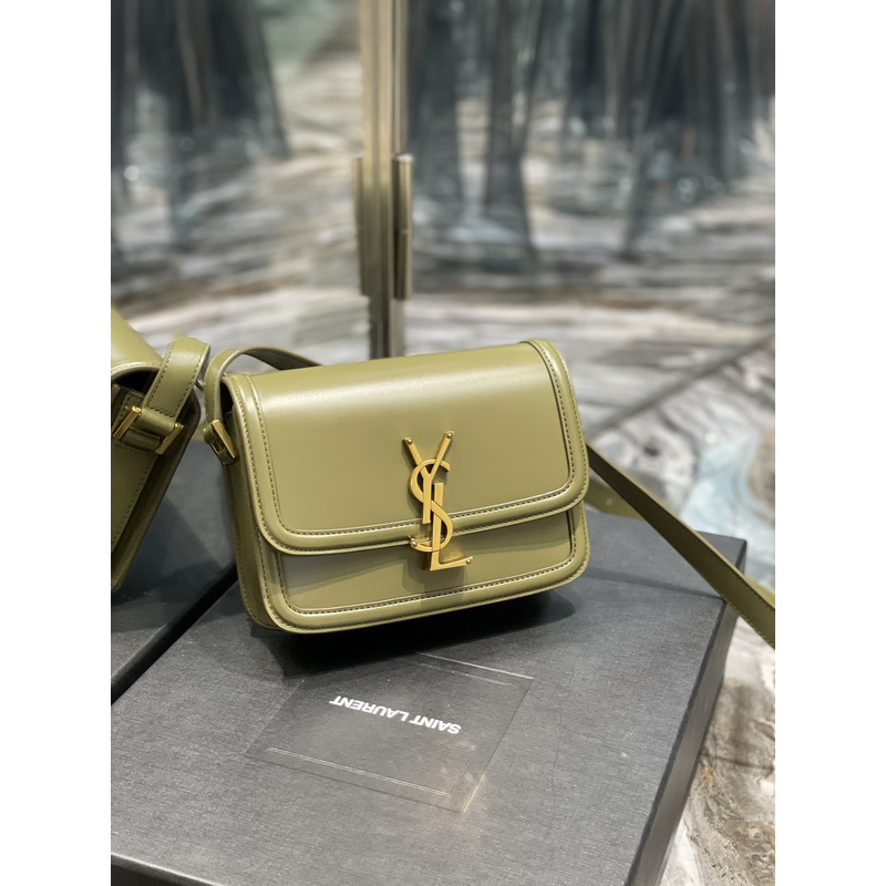 Saint Laurent S Solferino Box Shouler Bag Avocado Green