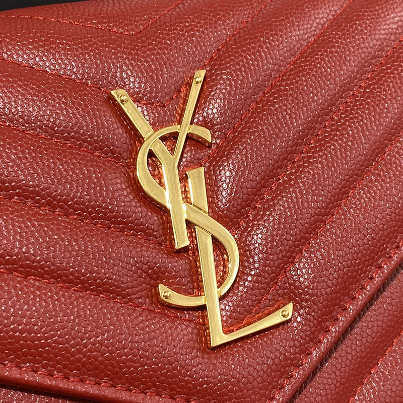 Saint Laurent Monogram Envelope Bag Red
