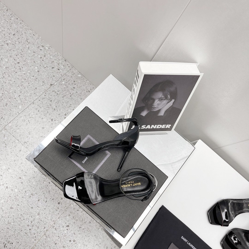 Saint Laurent Amber Leather Sandals Black 6.5cm