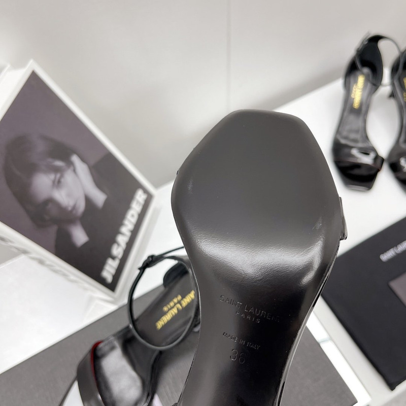 Saint Laurent Amber Leather Sandals Black 6.5cm