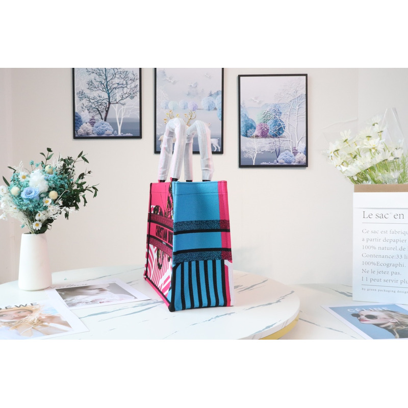 D*or butterfly book tote pink and blue