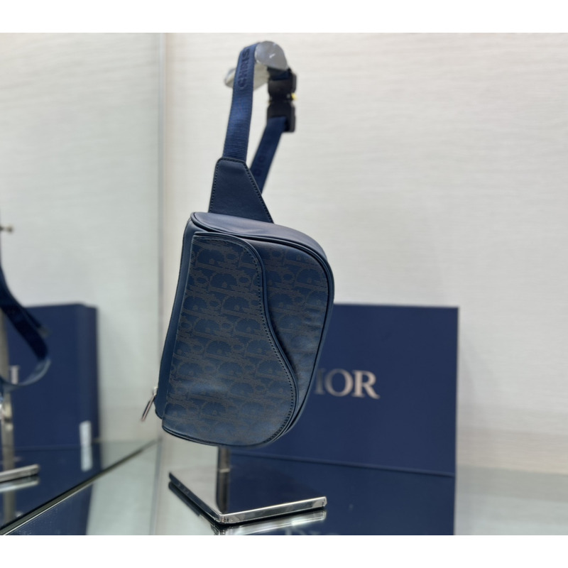 D*or mini saddle messenger bag navy blue