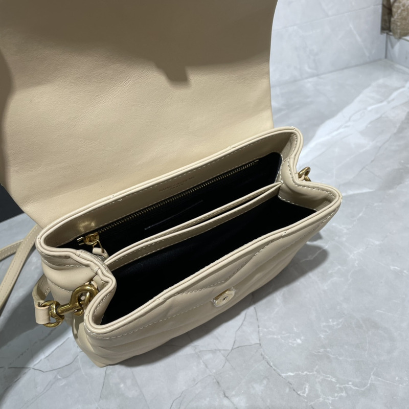 Saint Laurent Loulou Shoulder Bag Cream Yellow