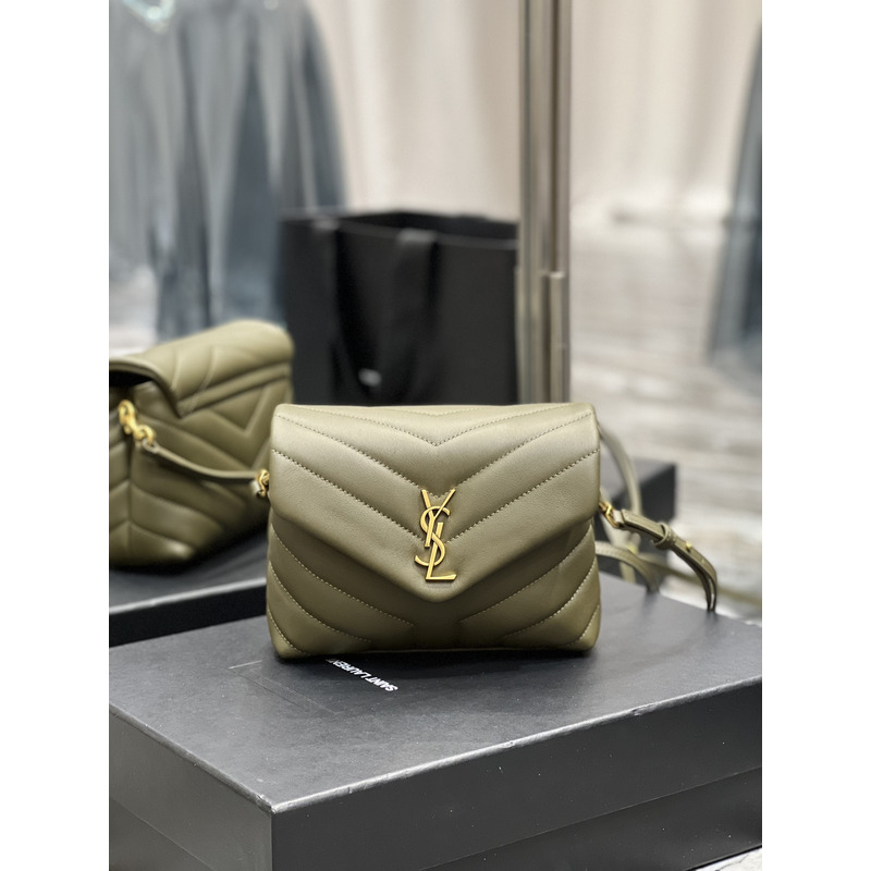 Saint Laurent Loulou Toy Leather Bag Olive Green