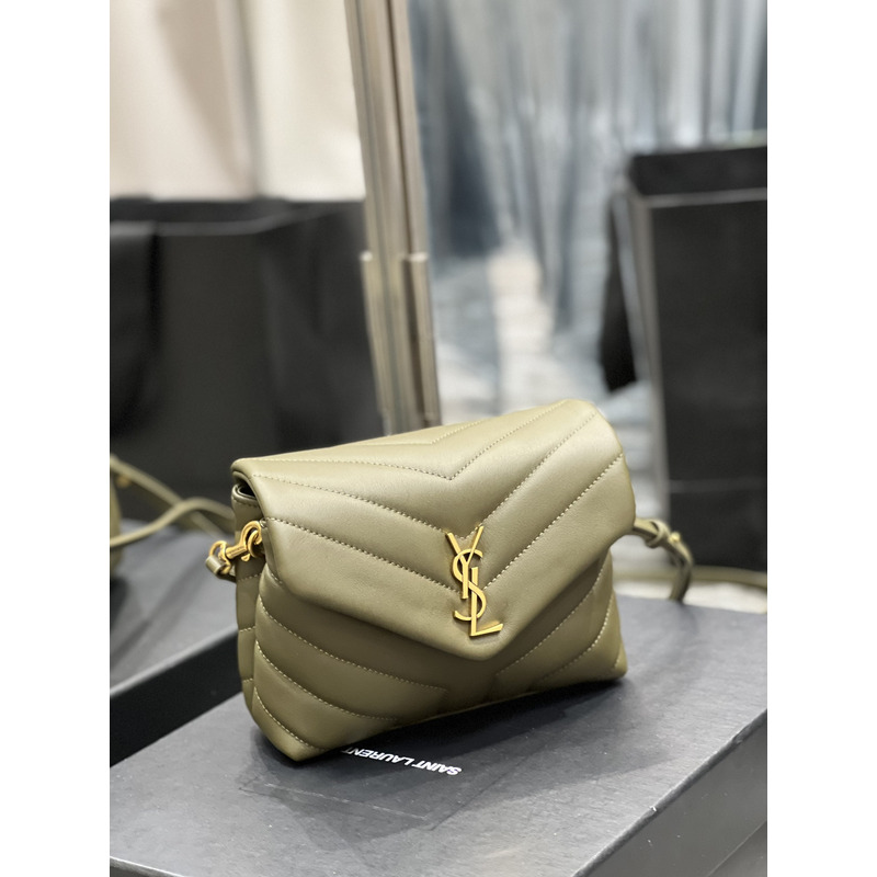 Saint Laurent Loulou Toy Leather Bag Olive Green