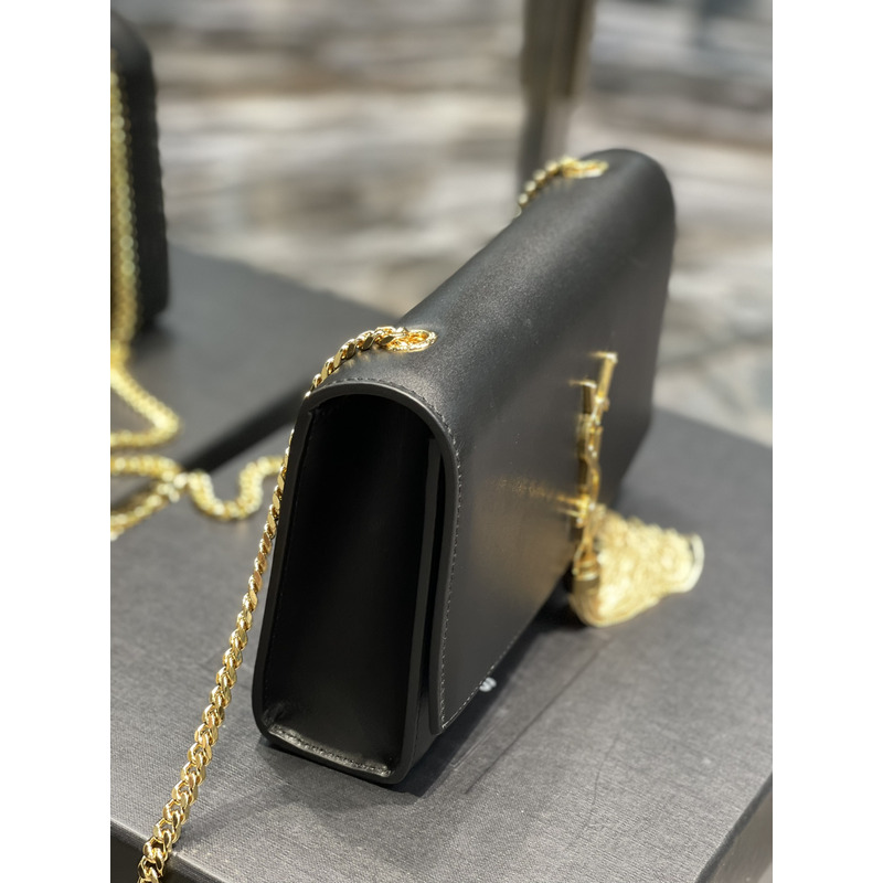 Saint Laurent Kate Shoulder Bag Black and Gold