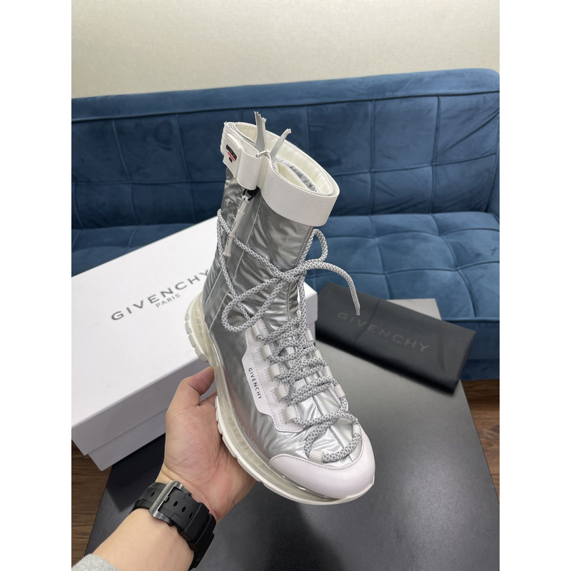 Givenchy Windproof Air Cushion Sneakers High Boots Silver