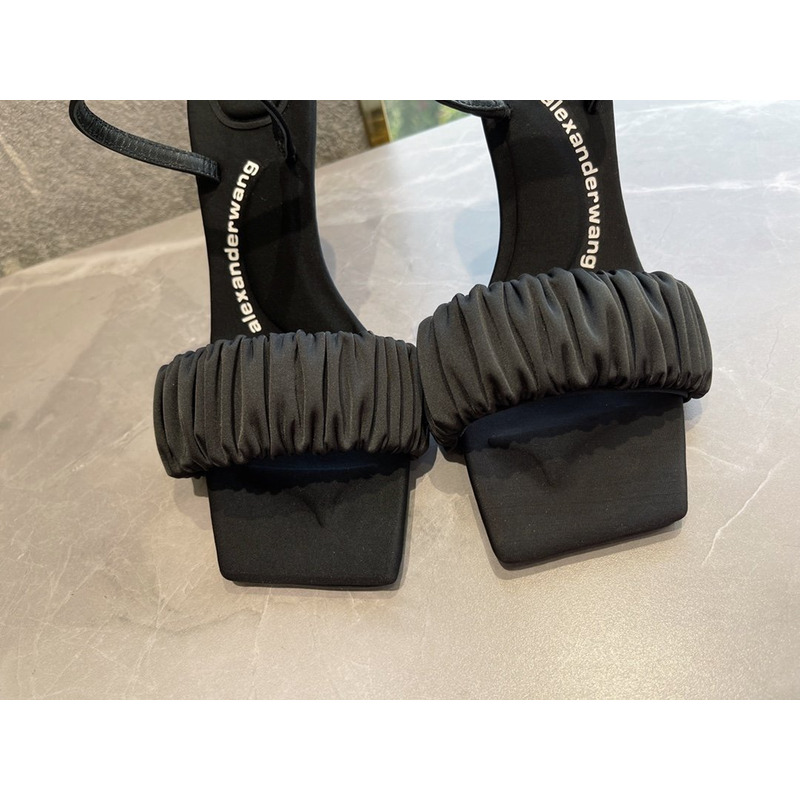 Alexander Wang Julie Scrunchie Slippers Black 10cm