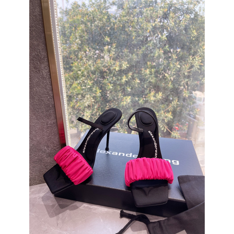 Alexander Wang Julie Scrunchie Slippers Fuchsia 10cm