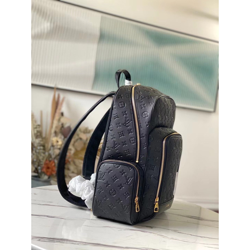 S*p*e x lv monogram nba collaboration basket rucksack leather backpack black