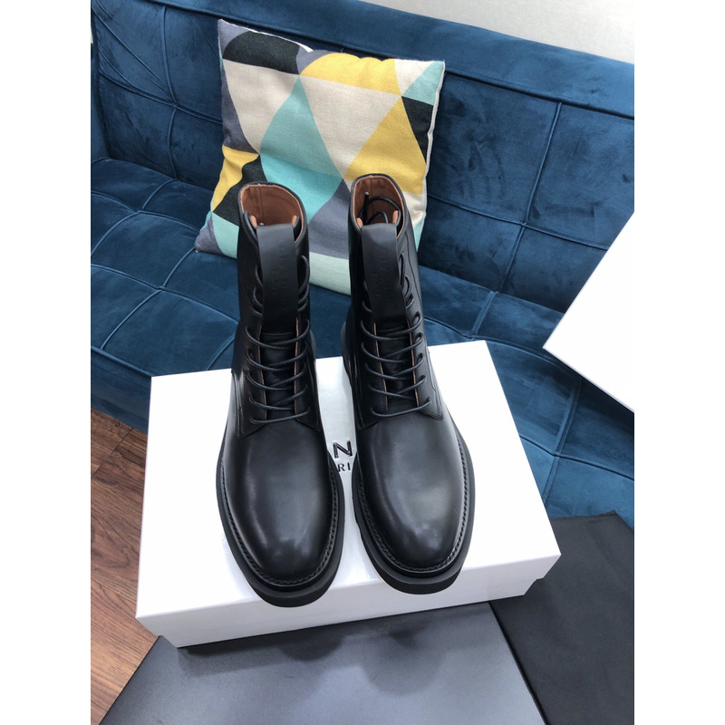 Givenchy Round Toe Lace-up Boots Black