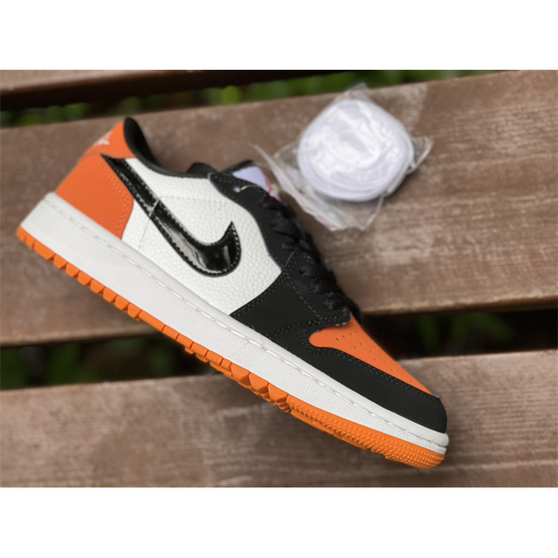 Jordan 1 Low UNC Sneakers White/Dark Powder Orange-Obsidian